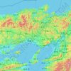 Mapa topográfico Prefectura de Hyōgo, altitud, relieve