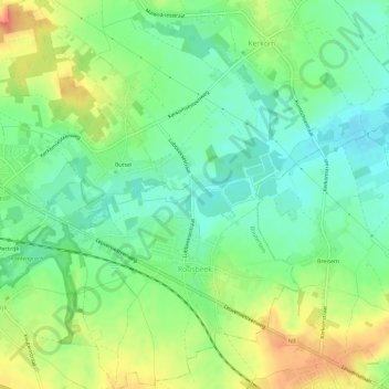 Mapa topográfico Roosbeek, altitud, relieve