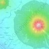 Mapa topográfico Mayon Volcano, altitud, relieve