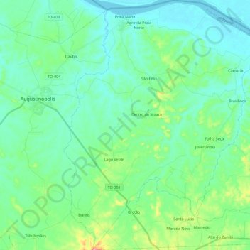 Mapa topográfico Praia Norte, altitud, relieve