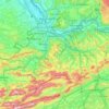 Mapa topográfico Basilea-Campiña, altitud, relieve