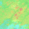 Mapa topográfico Biwong-Bané, altitud, relieve