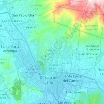 Mapa topográfico Ciudad Ixtepec, altitud, relieve
