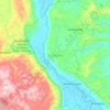 Mapa topográfico Huehuetlán, altitud, relieve