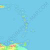 Mapa topográfico Lesser Antilles, altitud, relieve