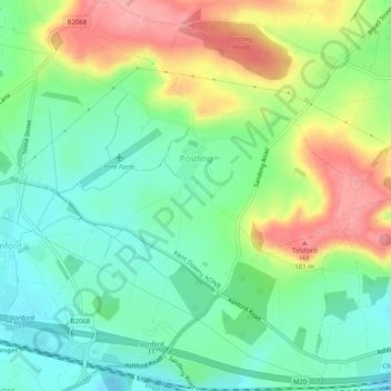 Mapa topográfico Postling, altitud, relieve