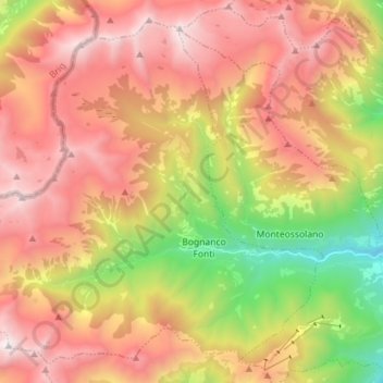 Mapa topográfico Bognanco, altitud, relieve