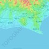 Mapa topográfico 掛川市, altitud, relieve