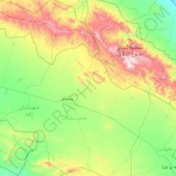Mapa topográfico دهستان سلیمان, altitud, relieve