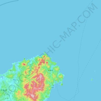 Mapa topográfico 与謝郡, altitud, relieve