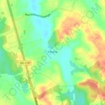 Mapa topográfico Inhaíva, altitud, relieve