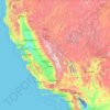 Mapa topográfico Californie, altitud, relieve