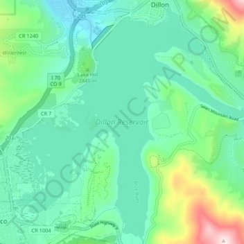Topographic Map of Dillon Reservoir