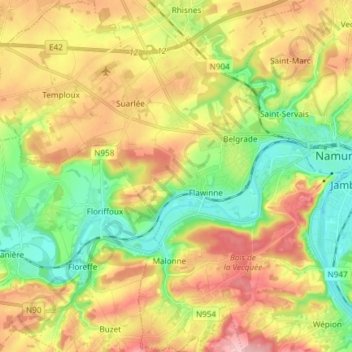 Mapa topográfico 5020, altitud, relieve
