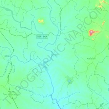 Mapa topográfico Sarath, altitud, relieve