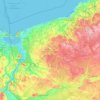 Mapa topográfico Voivodato de Pomerania Occidental, altitud, relieve