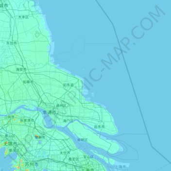 Mapa topográfico Jing'an, altitud, relieve