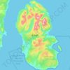 Mapa topográfico Isle of Arran, altitud, relieve