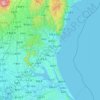 Mapa topográfico Prefectura de Ibaraki, altitud, relieve