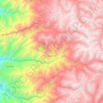 Mapa topográfico Angamarca, altitud, relieve