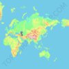 Mapa topográfico Rusia, altitud, relieve