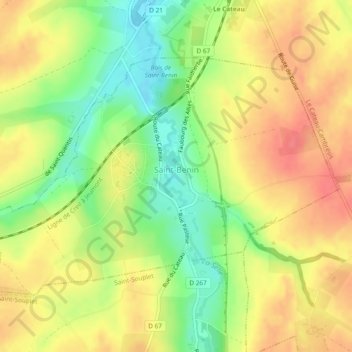 Mapa topográfico Saint-Benin, altitud, relieve