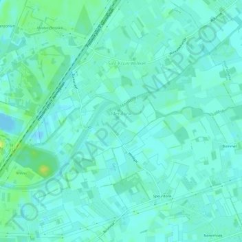 Mapa topográfico Mendonk, altitud, relieve