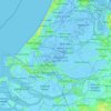 Mapa topográfico Zuid-Holland, altitud, relieve