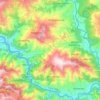 Mapa topográfico Gandaki, altitud, relieve