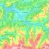 Mapa topográfico Llangréu / Langreo, altitud, relieve