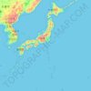 Mapa topográfico Japón, altitud, relieve