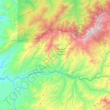 Mapa topográfico García Moreno, altitud, relieve