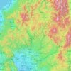 Mapa topográfico Prefectura de Gifu, altitud, relieve