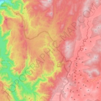 Mapa topográfico Yarrangobilly, altitud, relieve