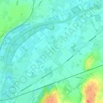 Mapa topográfico Welden, altitud, relieve