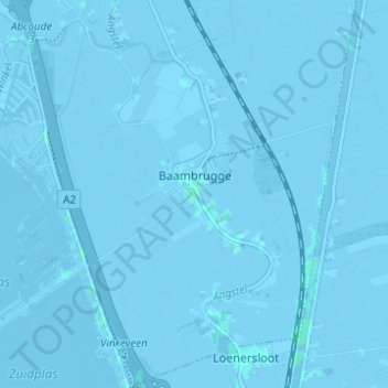Mapa topográfico Baambrugge, altitud, relieve