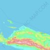 Mapa topográfico Papoea, altitud, relieve