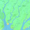 Mapa topográfico বরগুনা জেলা, altitud, relieve