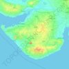 Mapa topográfico Kathiawar, altitud, relieve