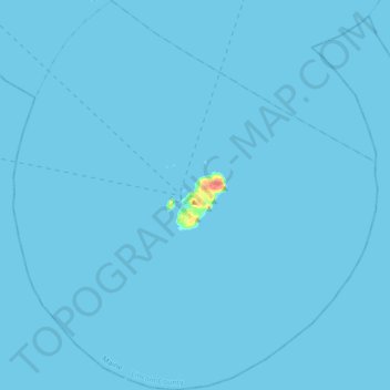 Mapa topográfico Monhegan Island Plantation, altitud, relieve
