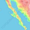Mapa topográfico Península de Baja California, altitud, relieve
