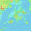Mapa topográfico 고흥군, altitud, relieve