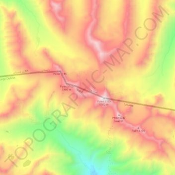 Mapa topográfico Marpola ridge, altitud, relieve