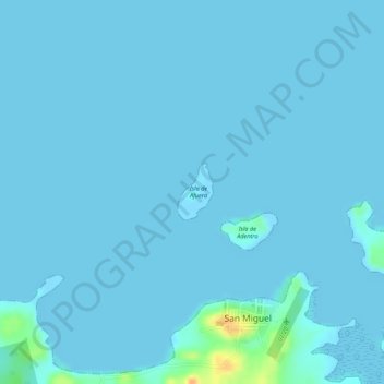 Mapa topográfico Isla de Afuera, altitud, relieve