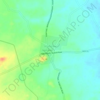 Mapa topográfico Senjerimalai, altitud, relieve