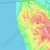 Mapa topográfico Delegación Plyas de Tijuana, altitud, relieve