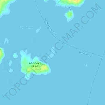 Mapa topográfico Seal Island, altitud, relieve