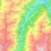 Mapa topográfico Mattertal, altitud, relieve