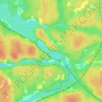 Mapa topográfico Key River, altitud, relieve