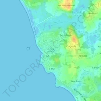 Mapa topográfico Le Fort Bloqué, altitud, relieve